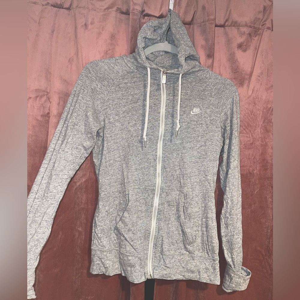 Gray Nike zip up hoodie